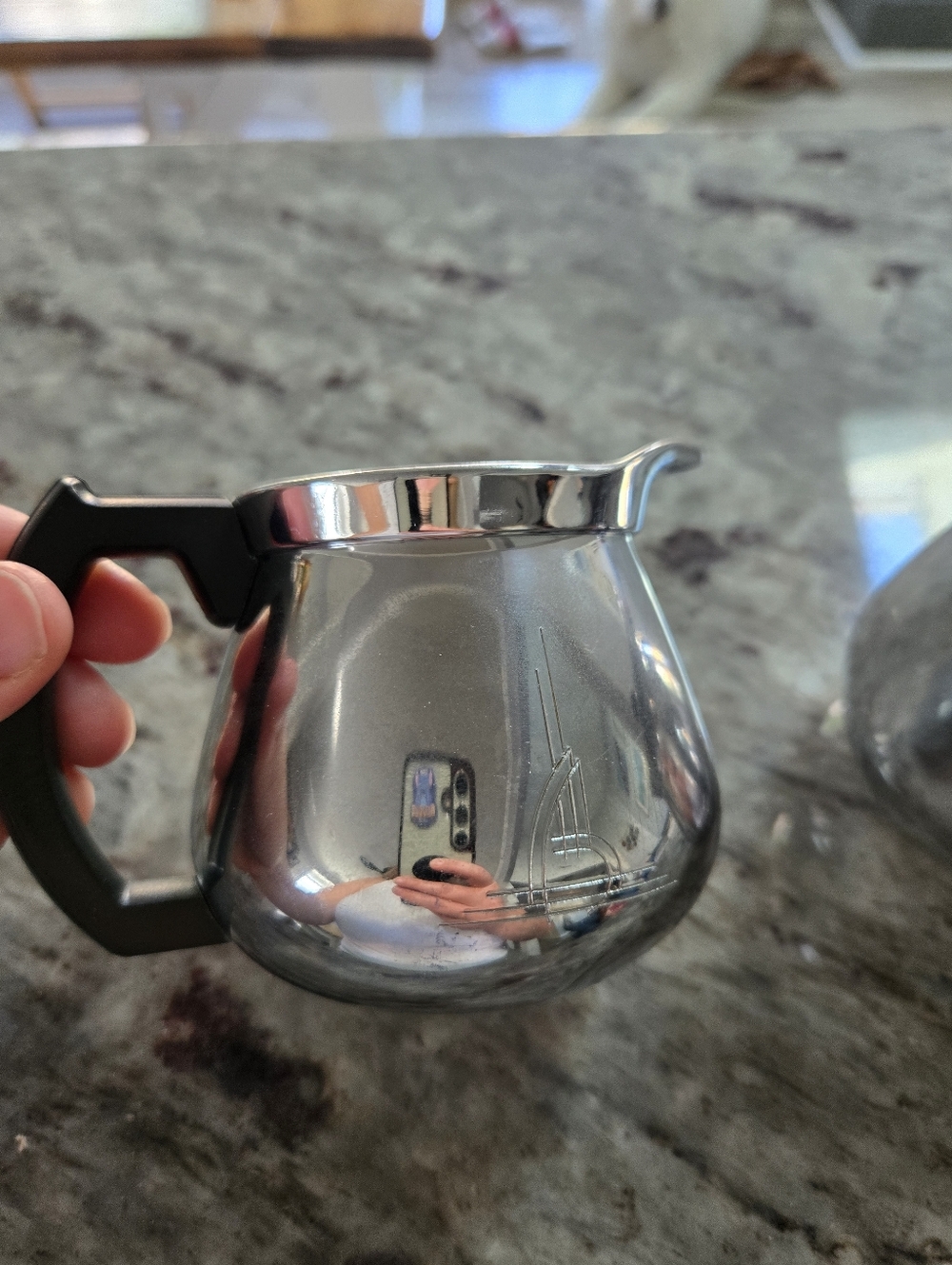 Vintage 1950s Sunbeam Chrome Creamer And Sugar 3" Tall  Metal Stainless Steel - Picture 5 of 10